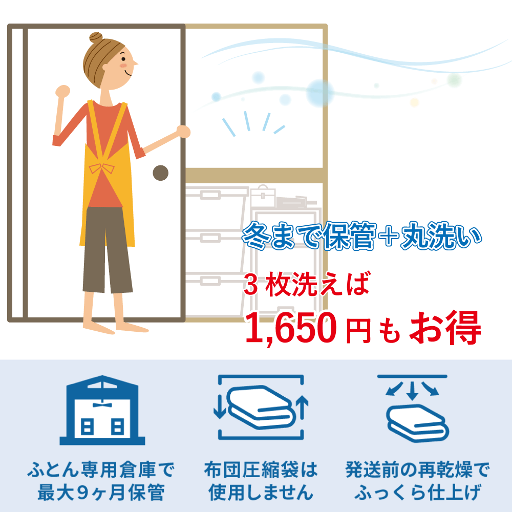 ふとんの丸洗い＆保管の季節がやってきたキャンペーン